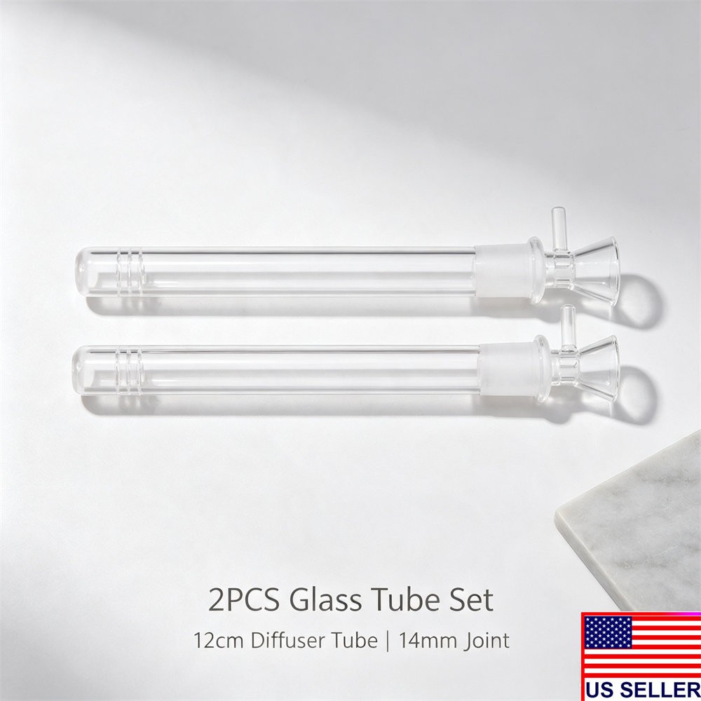 2-Pack 4.3 » 14mm Glass Downstem and 14mm Male Bowl Piece for Glass Bong