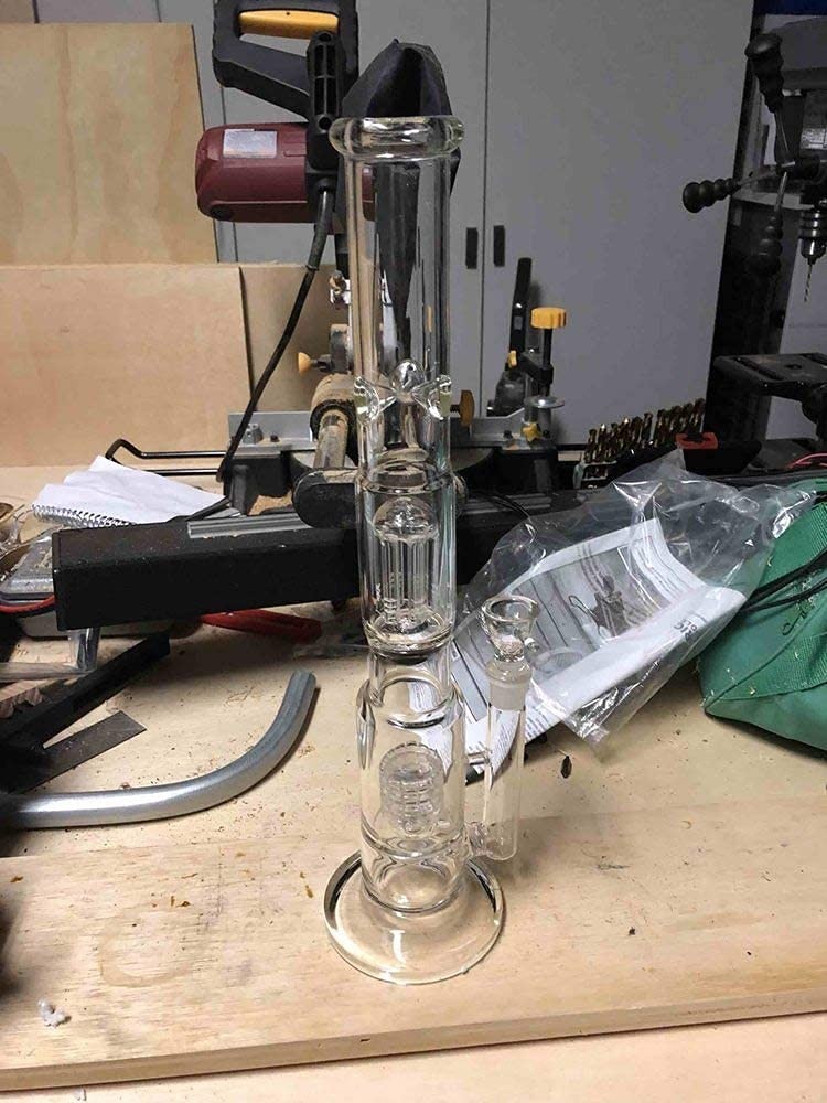 RORA 17&Prime; Heavy Glass Bong Smoking Bubbler Water Pipes Perc Bong Hookahs Bongs US
