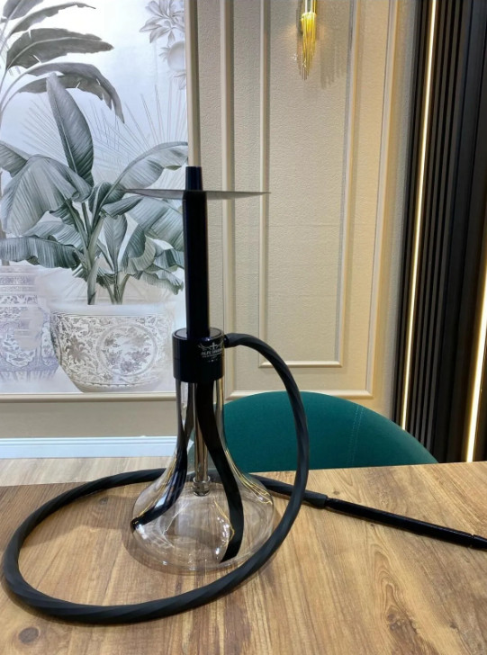 AlfeShisha Performance F1 Hookah Black, Glass Shisha, Portable Glass Vase