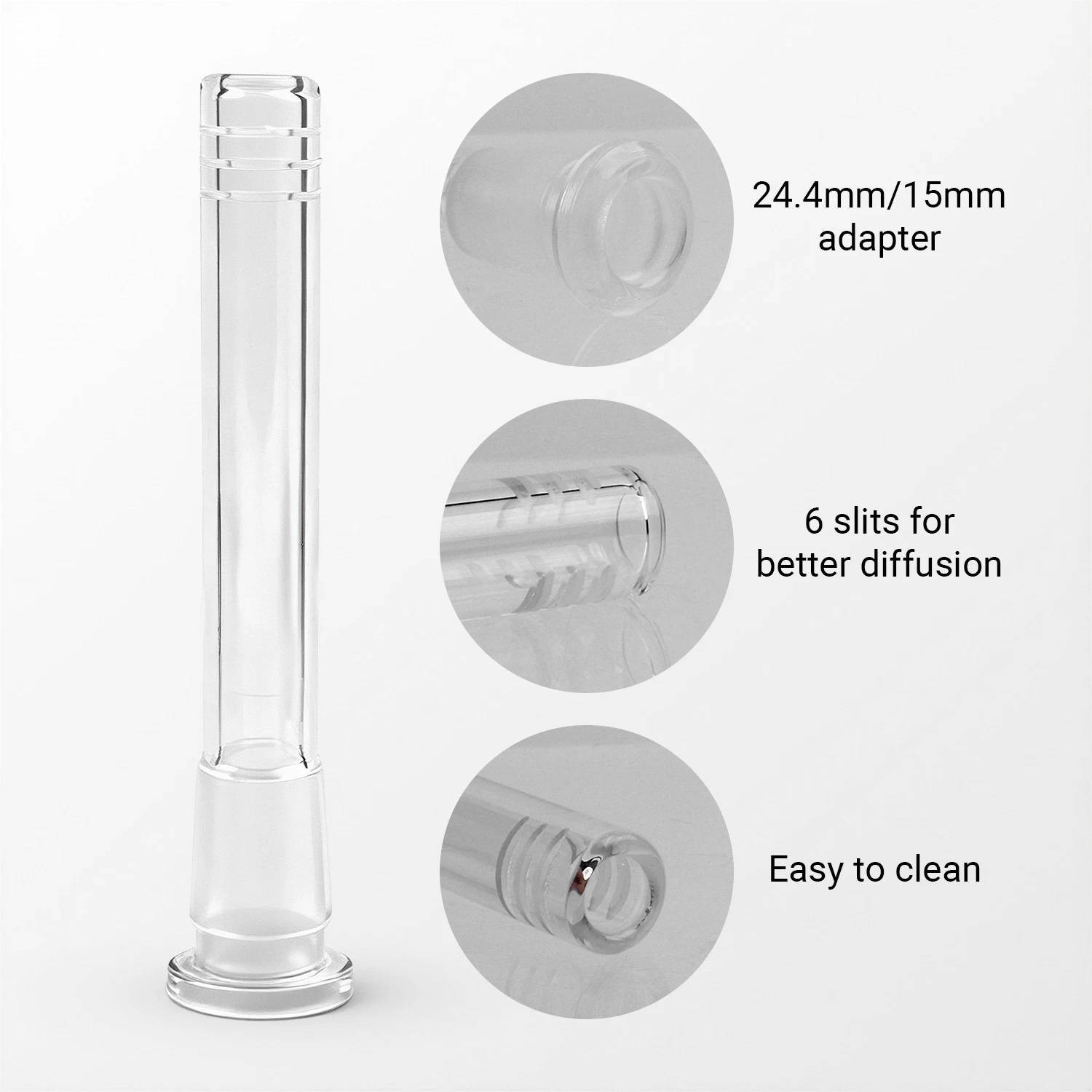 2-Pack 4.3 » 14mm Glass Downstem and 14mm Male Bowl Piece for Glass Bong