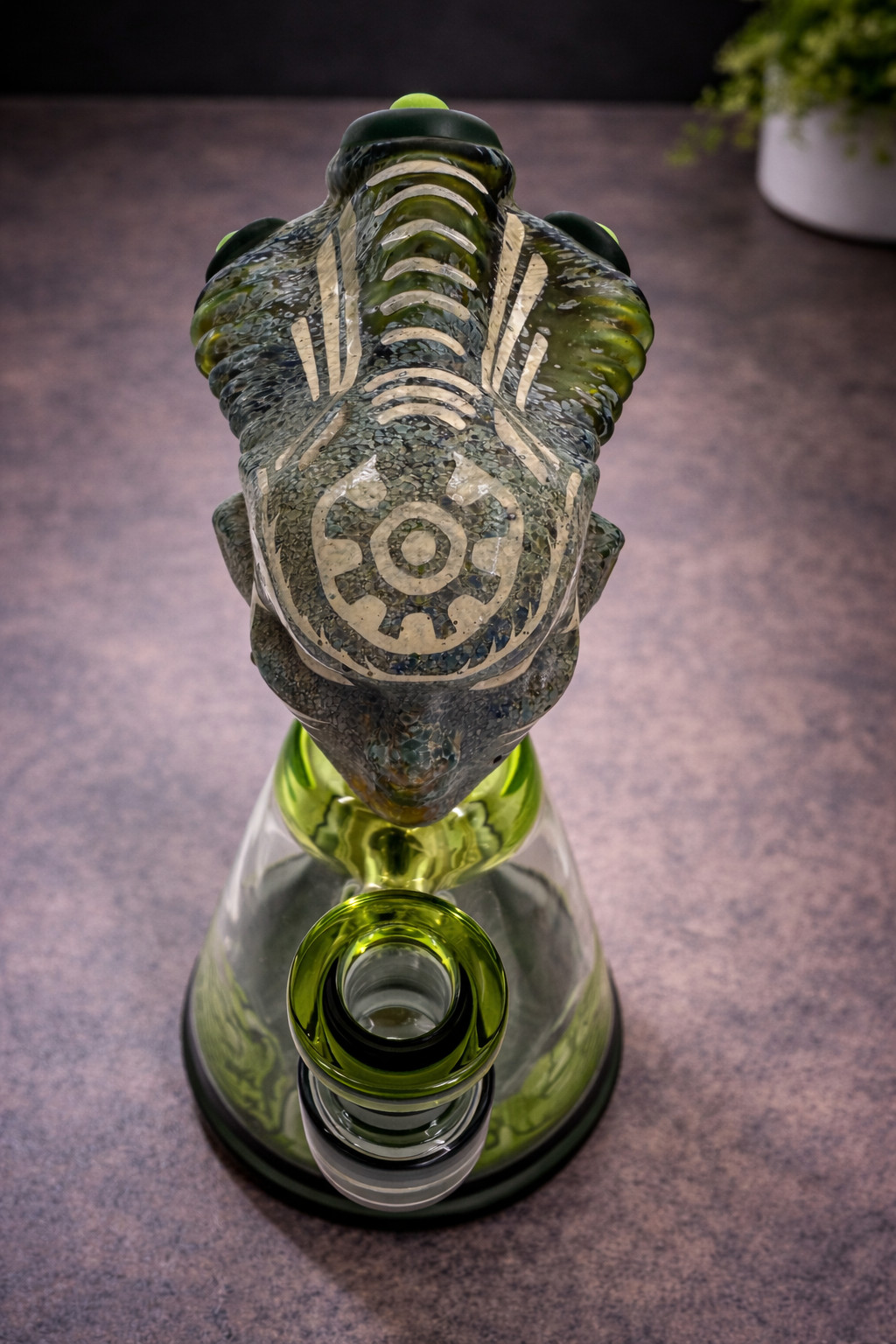 Glass Bong 7in Bubbler Glass Water Bong Pipes Tobacco Hookah 14mm Purple Clear