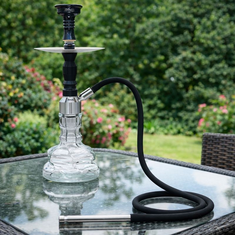 MYA MEDORO HOOKAH 1 HOSE | 16” TALL | BLACK | FREE SHIPPING