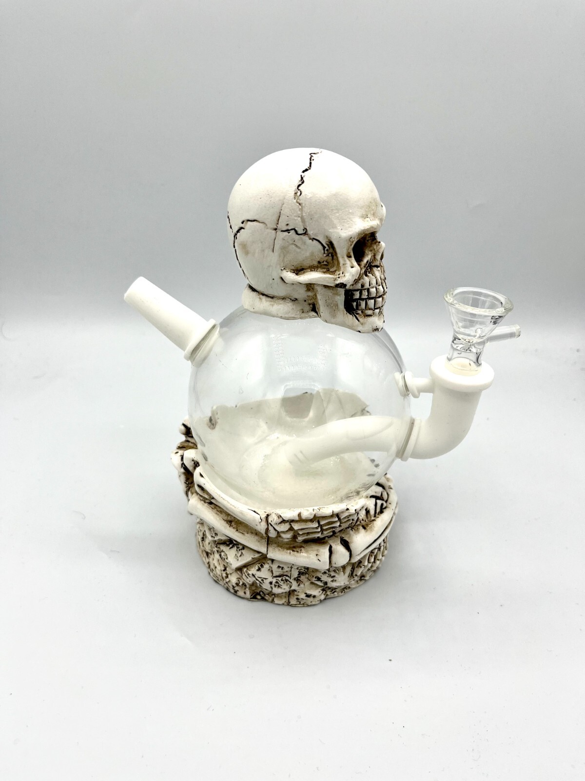 Skull Head 7.5&Prime; Heavy Glass Water Pipe Bong Bubbler Hookah Set Ball 14mm Bowl