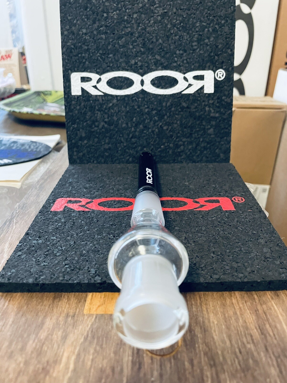 ROOR® 3.5” Black 13-Hole Diffused Downstem White Decal Straight 18.8mm – 18.8mm