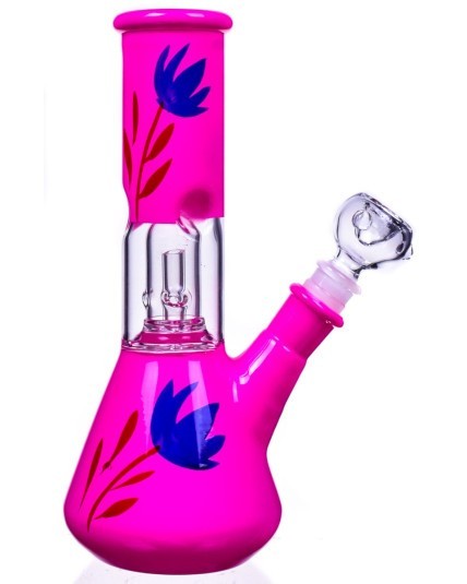 8&Prime; Flower Power Percolator With Down Stem Diffuser And Bowl- Hot Pink