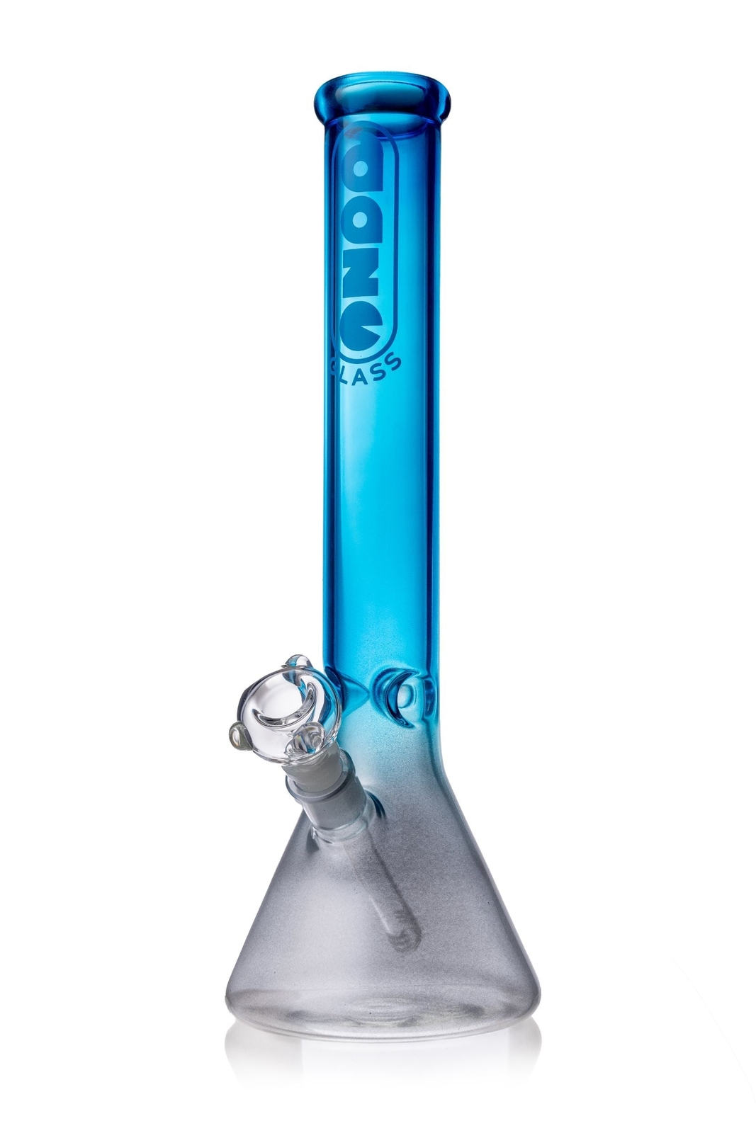 Daze Glass – 16&Prime; Metallic Silver & Blue Glass Water Pipe