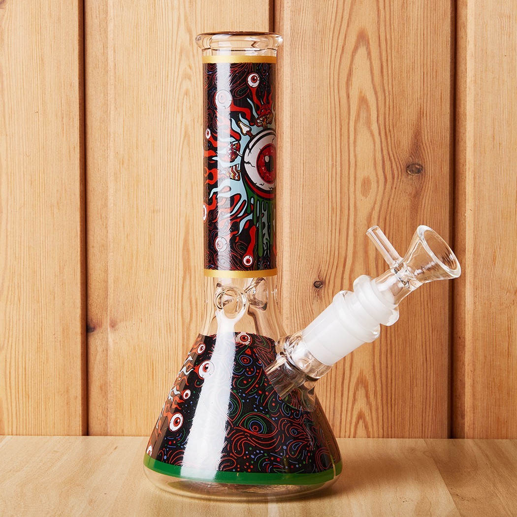 7.8&Prime; Eyes Fluorescent Glass Bong Glass Water Pipe Smoking Tobacco Beaker 14MM