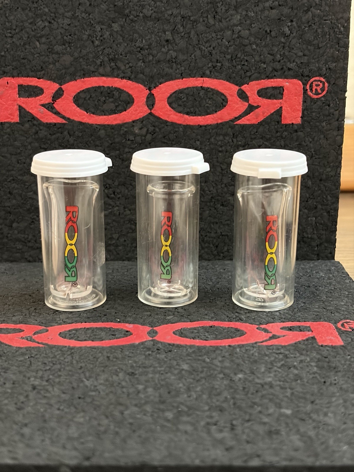 Roor Glass Tips Three Pack 16mm Rasta 2 Flat 1 Round