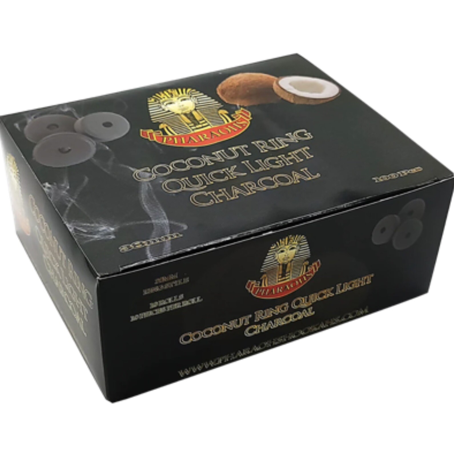2 Packs Pharaoh’s COCONUT RING QUICK LIGHT CHARCOAL – 38MM 200pcs