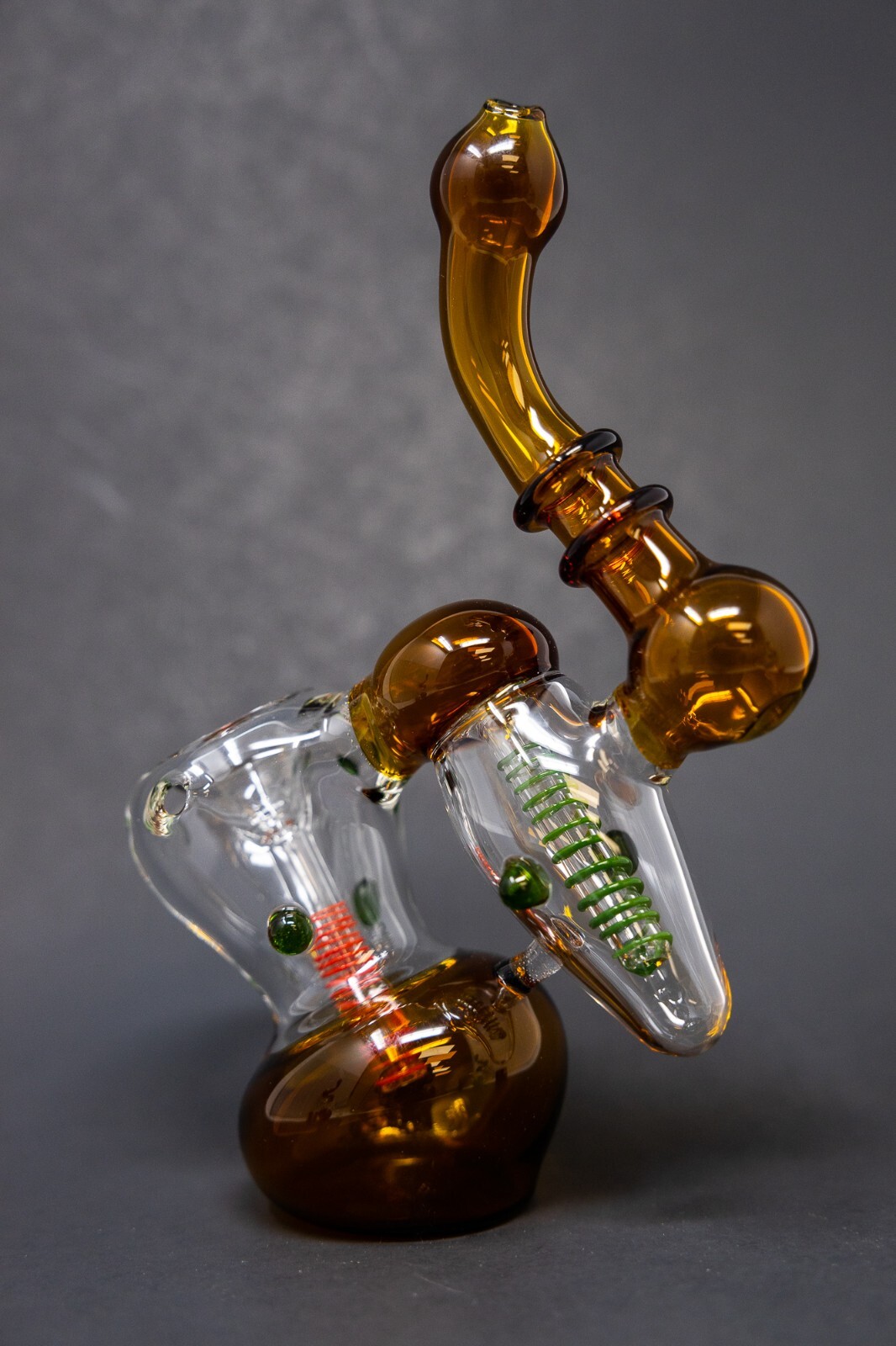 Hookah Water Pipe 7&Prime; Dark Amber Double Chamber Tobacco Bubbler Bong – Fast Ship