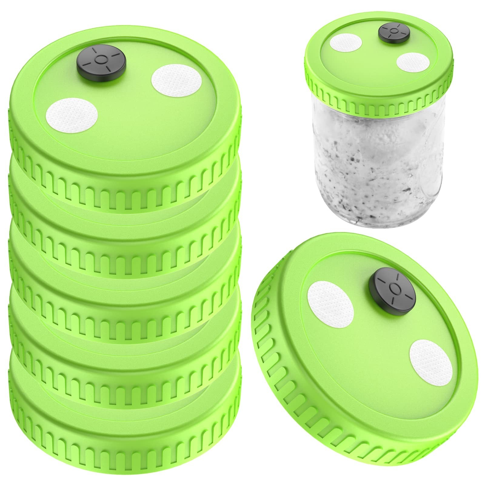 86mm wide mouth mushroom lid (86mm Wide Mouth Sticker (Green))