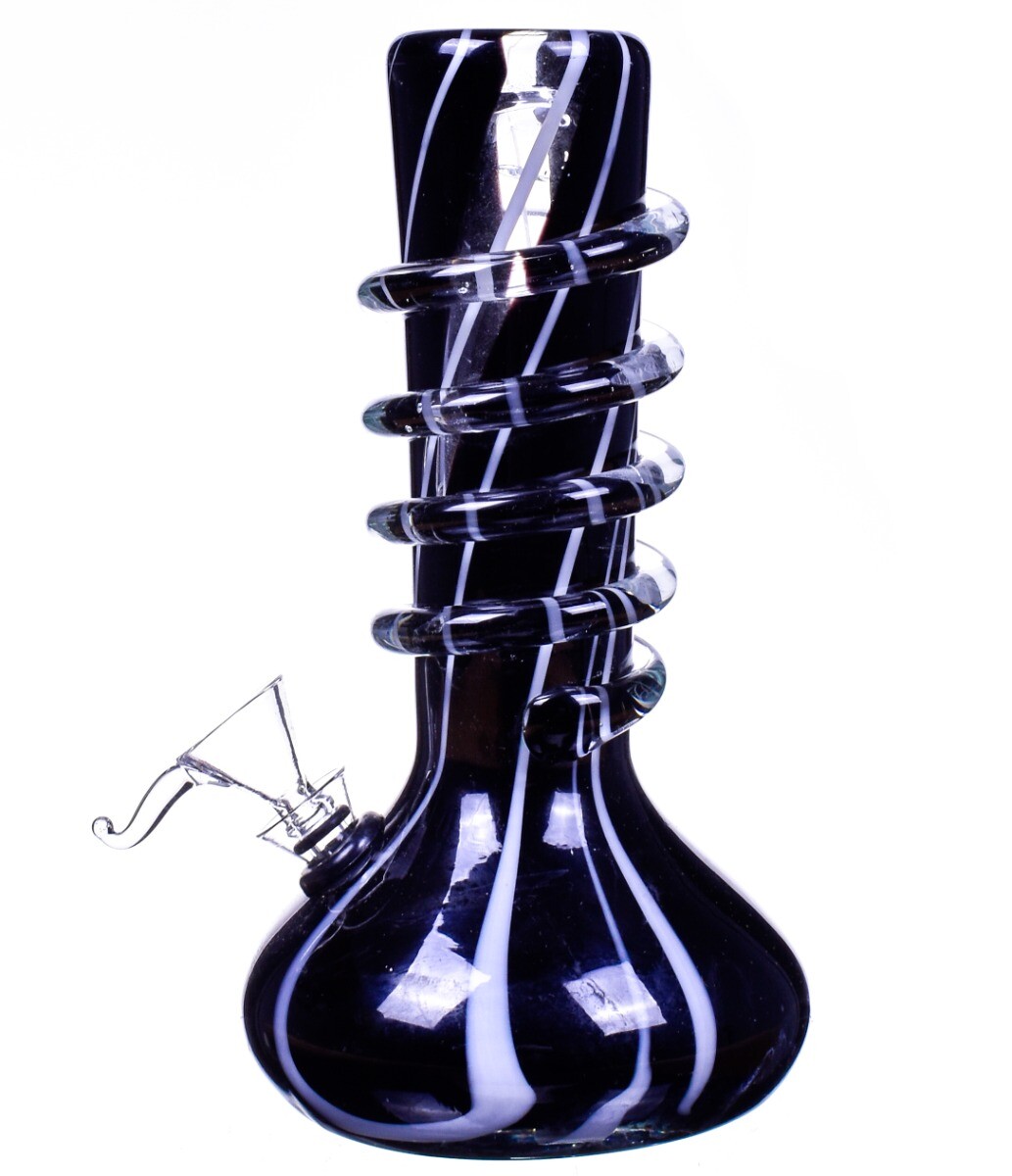THICK SPIRAL Bong SPHERICAL Base Hookah HEAVY Glass Water Pipe BUBBLER *USA*