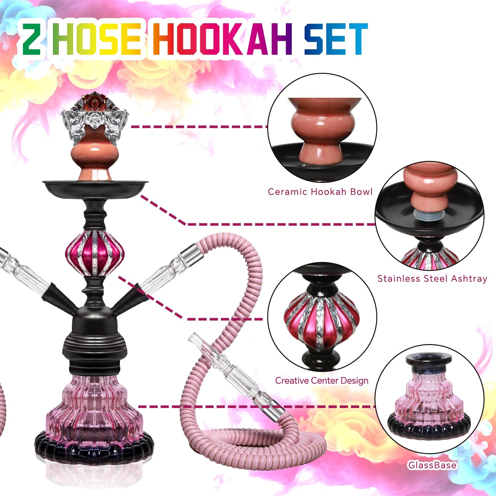 Travel Portable Hookah Set with Everything–Ideal for Social Gatherings、Road T…