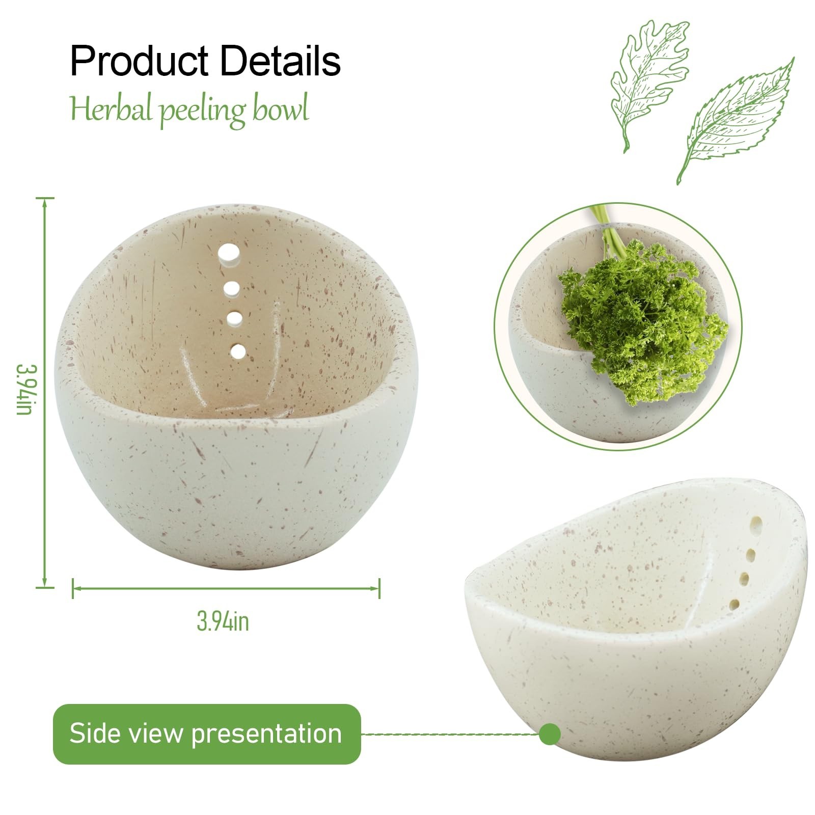 Herb Stripper,Herb Stripping Bowl Ceramic Pottery, Handmade Ceramic Herb Stri…