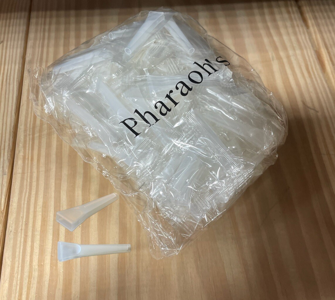 100pcs Pharaohs Male Plastic Hookah Mouthtips – Clear White Color – Pack of 100