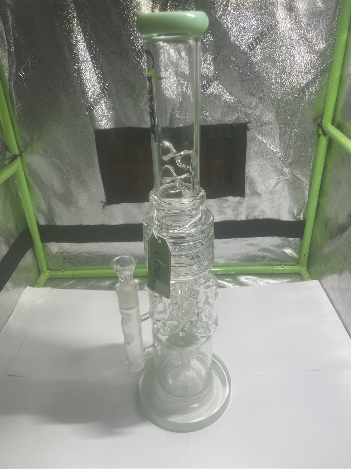 Clover 20 Inch Glass Water Pipe Hookah – Triple Percolater