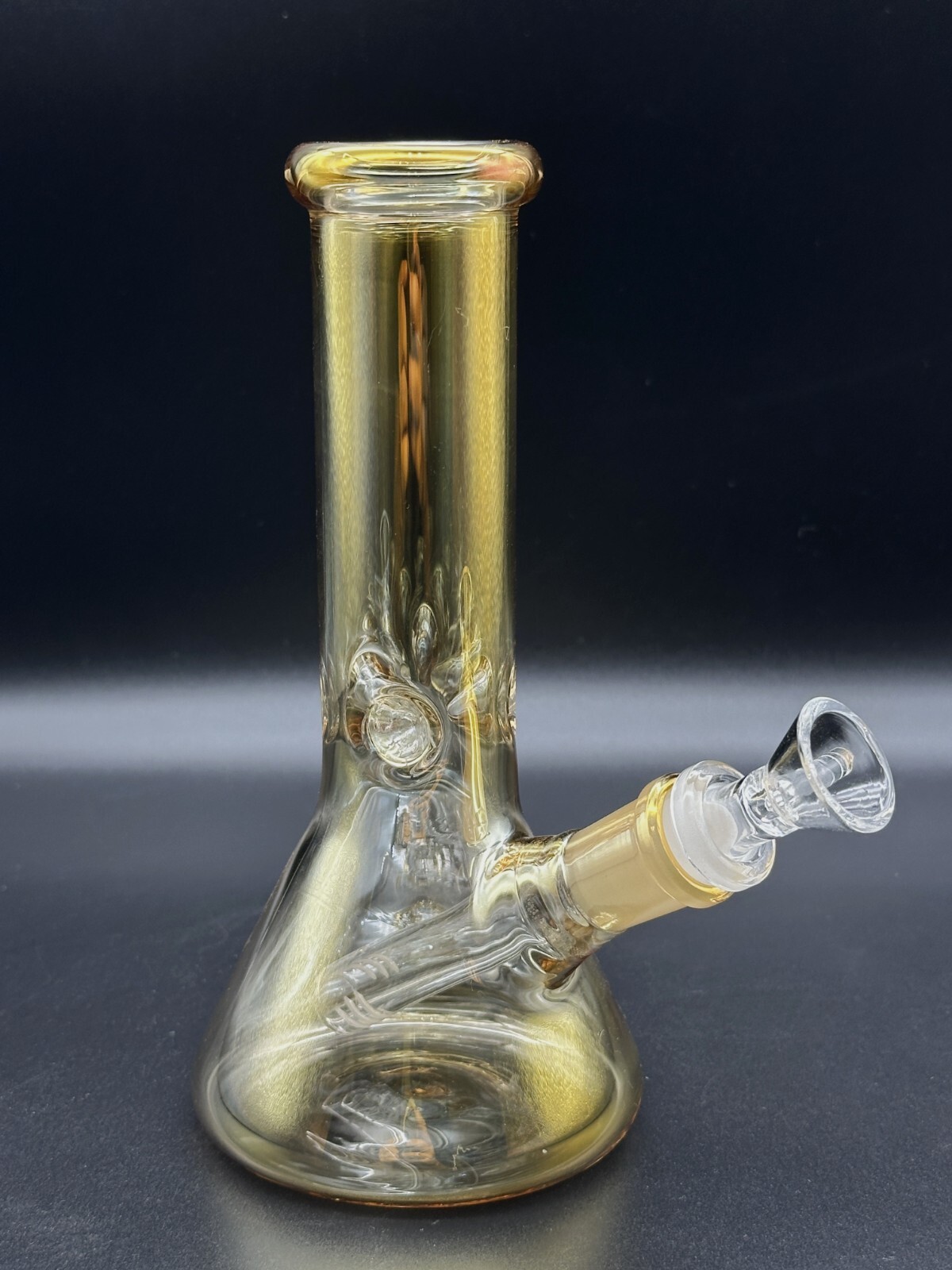 8&Prime; Decorative Thick Glass water pipe Beaker Bong Glass Gold