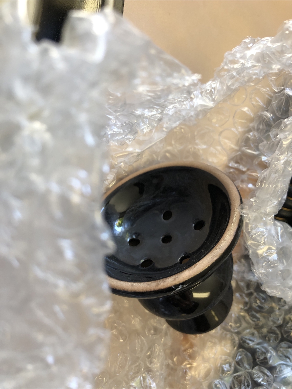OMNIS World Glass Hookah Brown/Black Hookah W/ All Parts Box Is Damaged