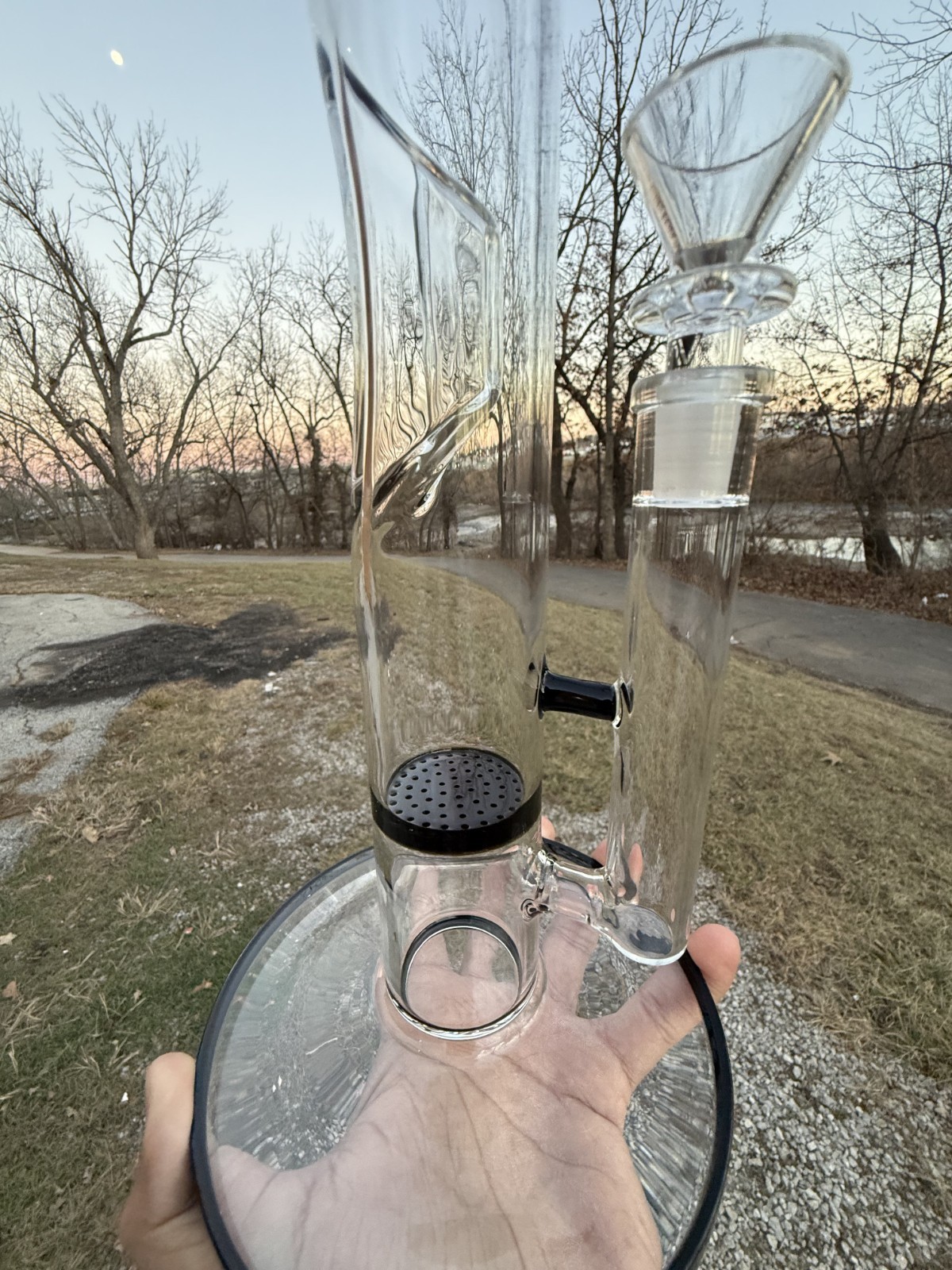 17-inch Grav Water Pipe Single Perc Beaker Style Bong smoking