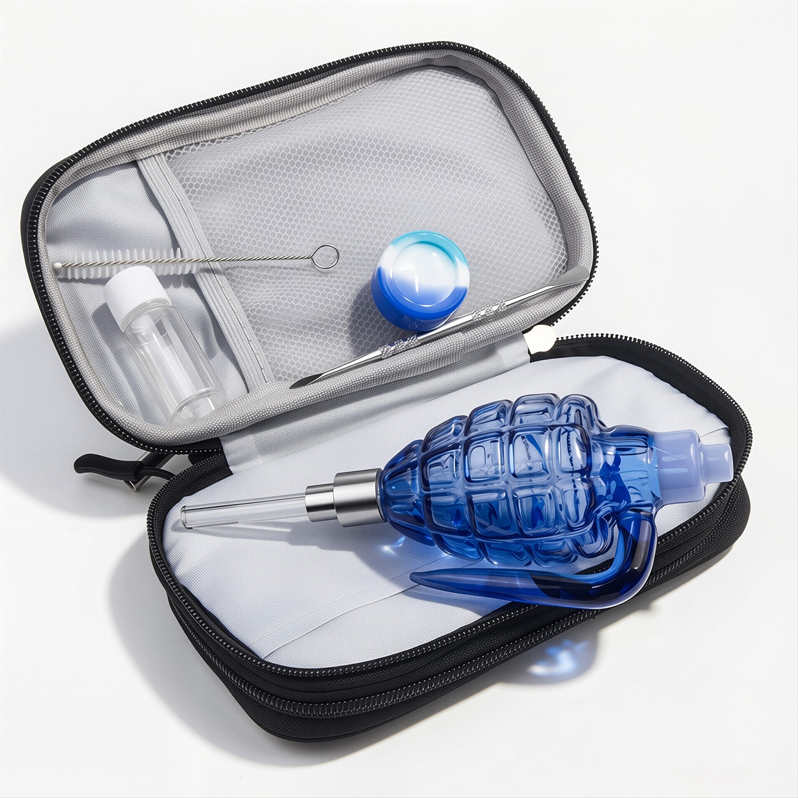 Recycler Glass Water Pipes Grenade style Smoking Pipe Thread With Clean kit