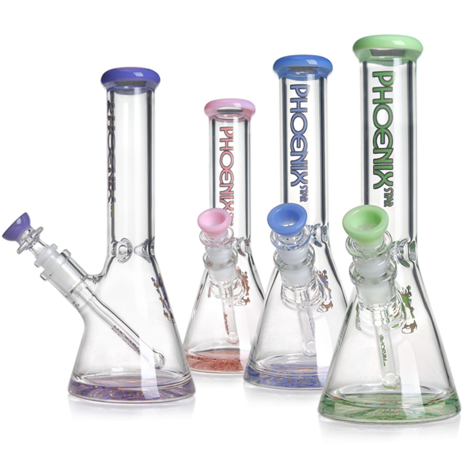 Beaker Bong 10&Prime; w/ ICE catcher 7mm Thick PHOENIX STAR 14mm MILK COLORED