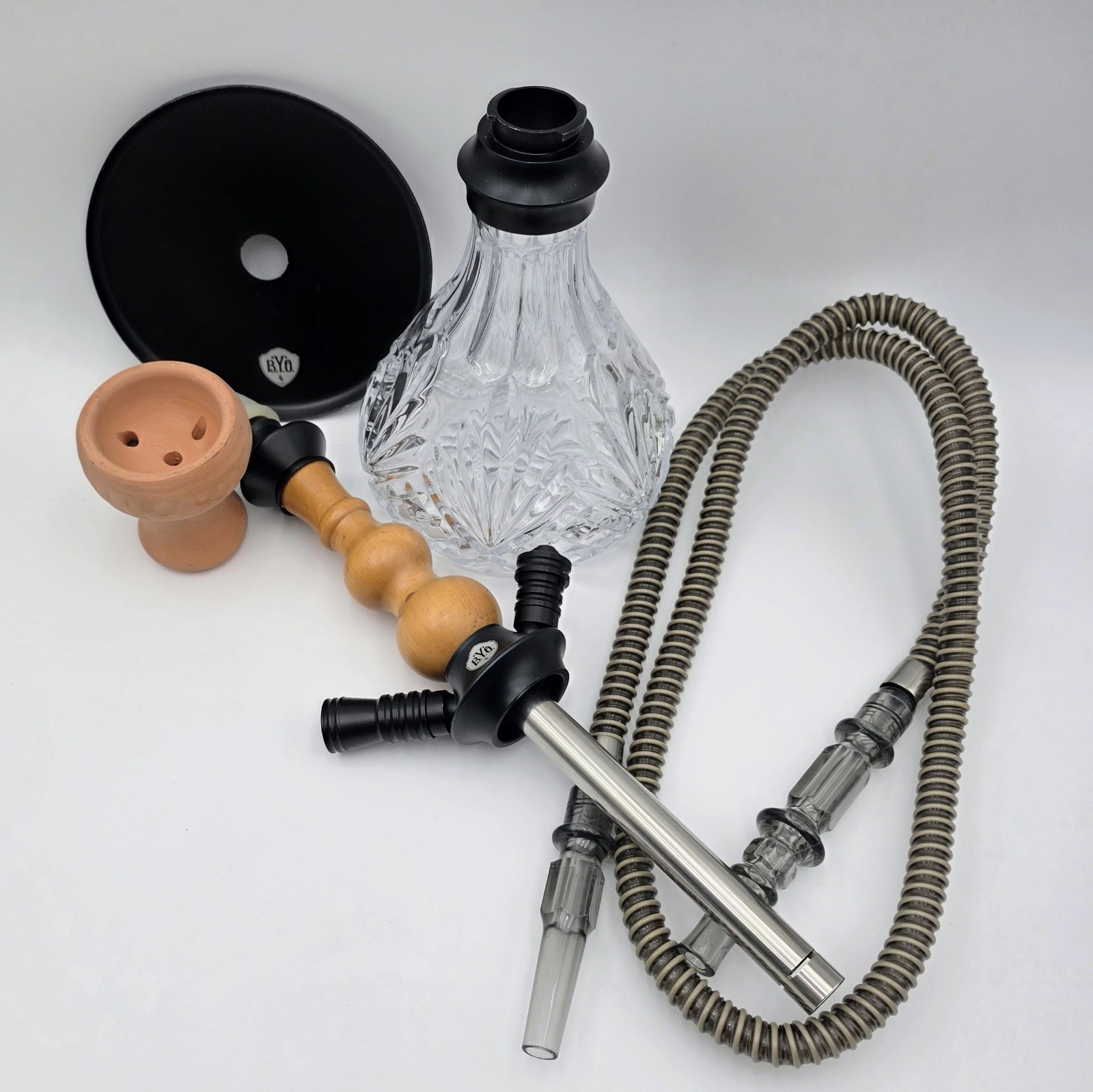 15  » Wood And Cut Glass Hookah – Bella by BYO Hookahs Shisha