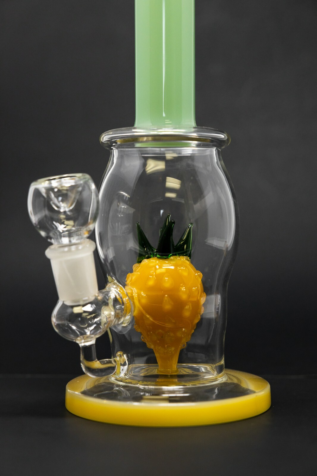 Hookah Water Pipe Heavy Premium Glass 10&Prime; Pineapple Green Neck Tobacco Bong