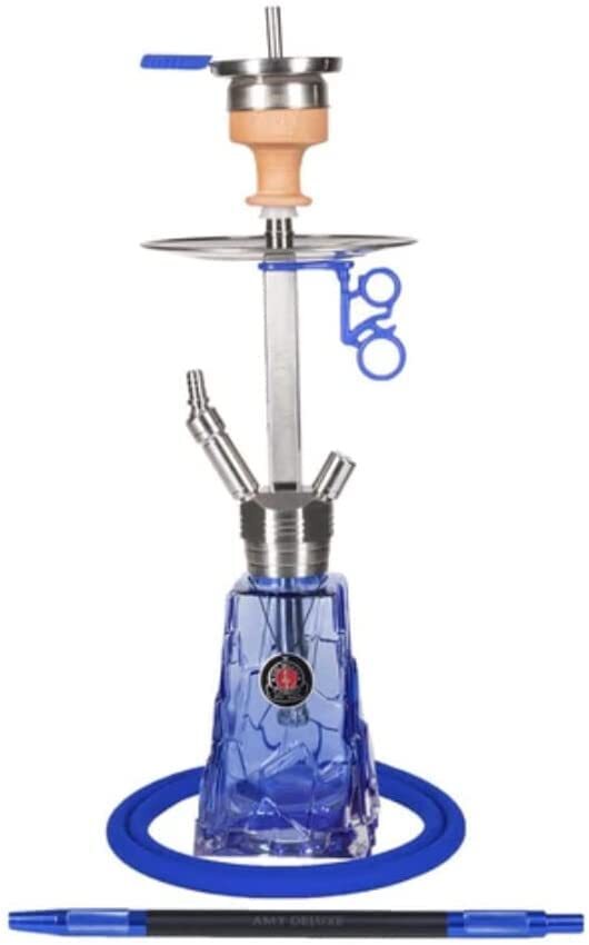 Heavy Metal Hookah Stainless Steel Glass German Shisha w/ 2 hose Brand New Blue