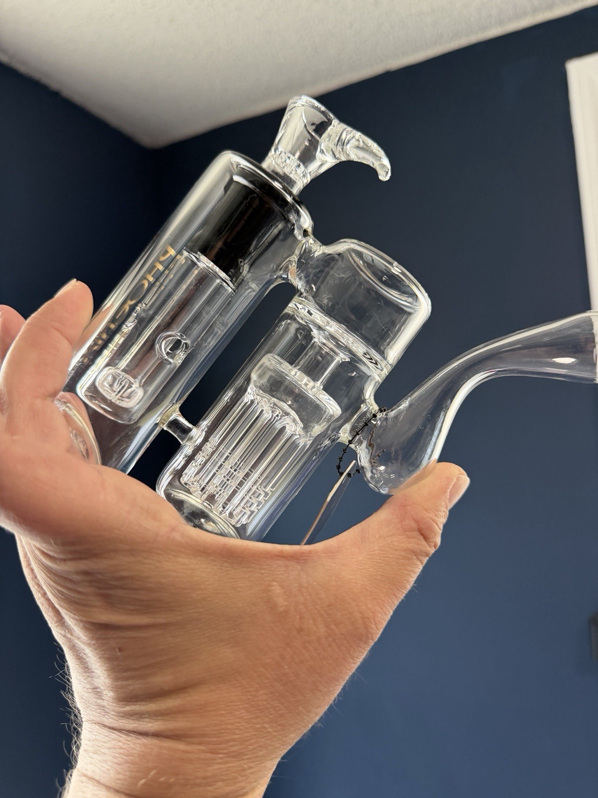 Bubbler Double Chamber Perc Tobacco Glass Water Pipe BONG Bubbler Phoenix Star