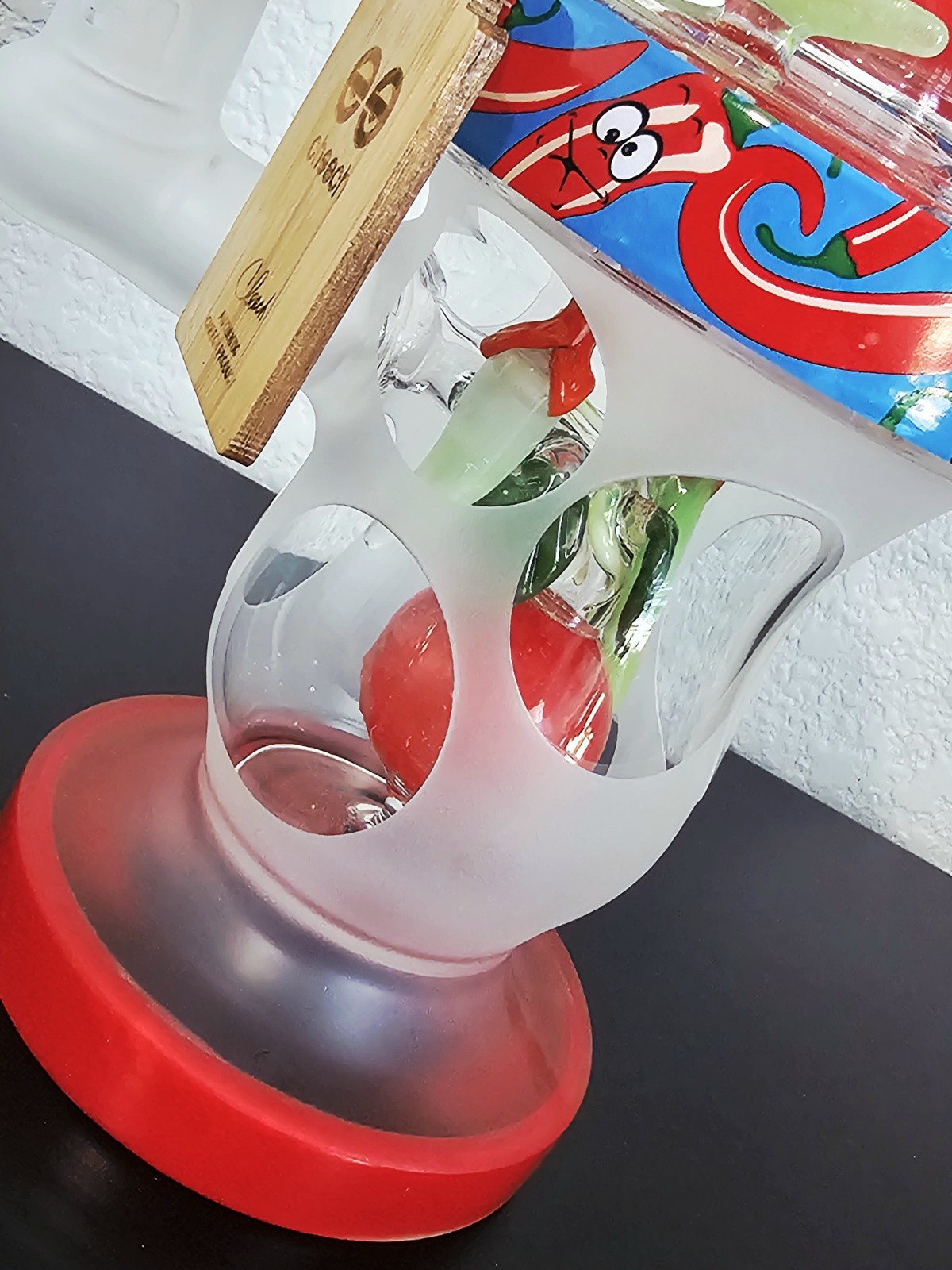 CHEECH GLASS &lsquo;GREEN CHILI PEPPER&rsquo; PIPE 10&Prime; WATER PIPE/ BONG/ RIG