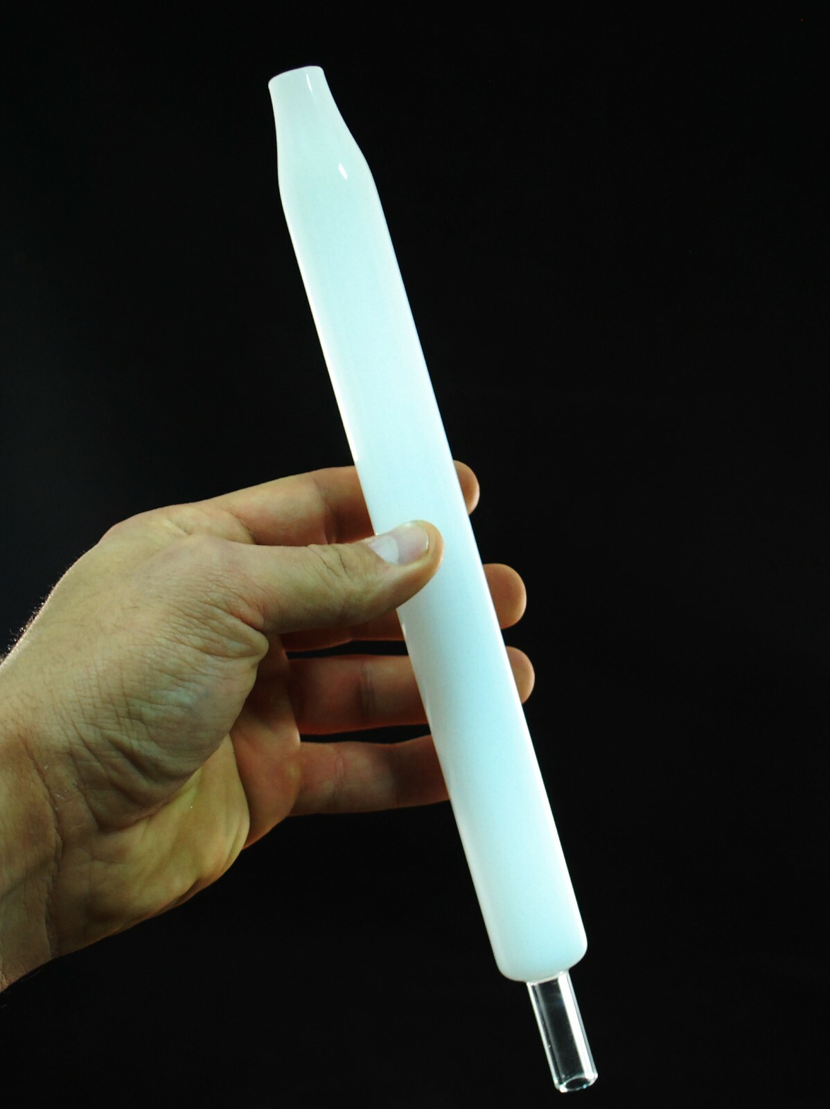 White Glass Hookah Mouthpiece Borosilicate Handle for Silicone Hookah Hose