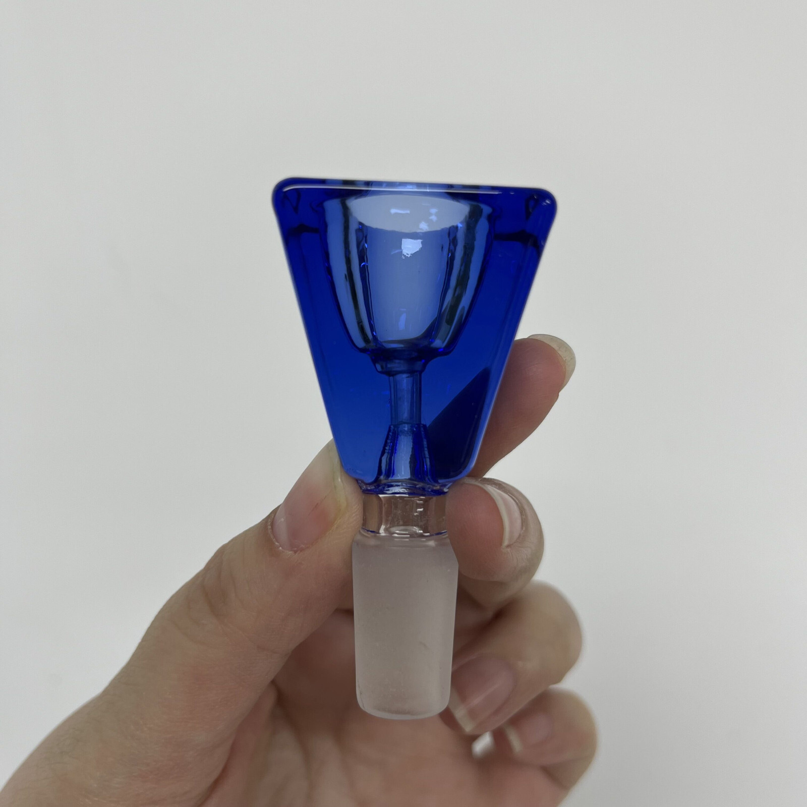14MM Blue Male Trapezoid Glass Tobacco Smoking Hookah Bong Pipe Bowl Free Ship