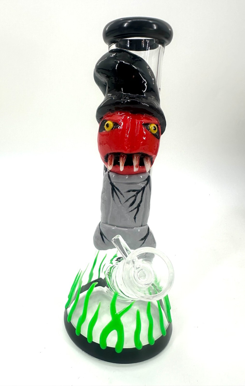 18in Heavy Thick Glass Bong Water Pipe Hookah Bongs with Skull catcher Yellow