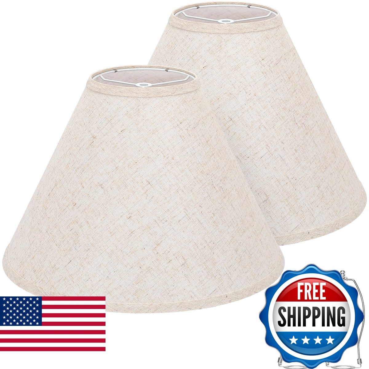 Seaside Village Empire Lamp Shades Set 2, 6&Prime; Top X 16&Prime; Bottom X 10.8&Prime; High
