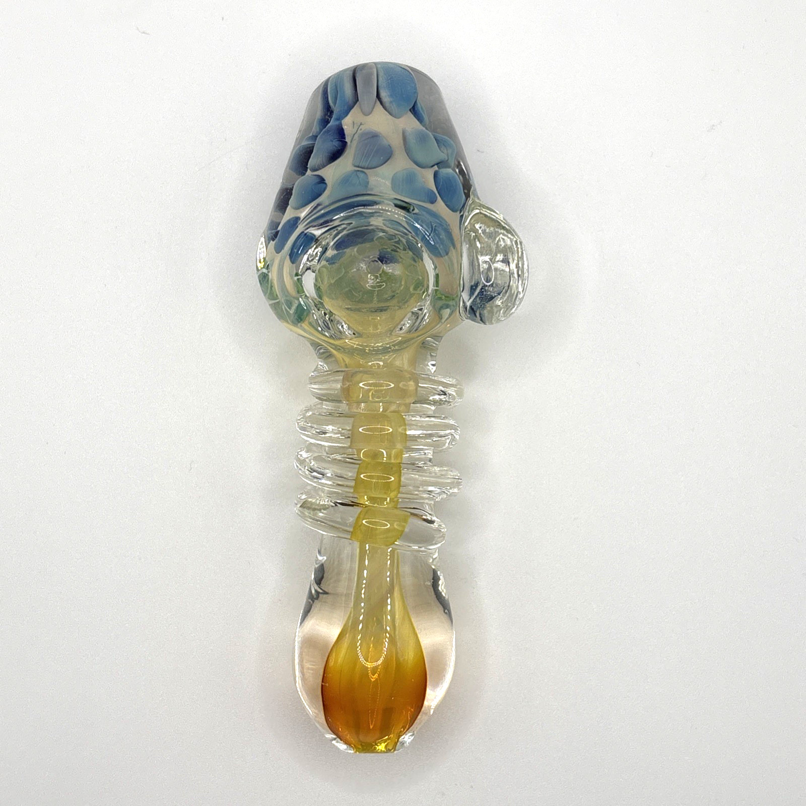 5&Prime; Glass Smoking Bowl Hand Pipe Tobacco SALE USA Blue Ripped