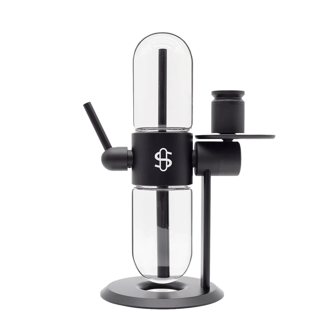 Stundenglass Gravity Hookah Infuser Glass Bong w Carry Case – Black – Full Size