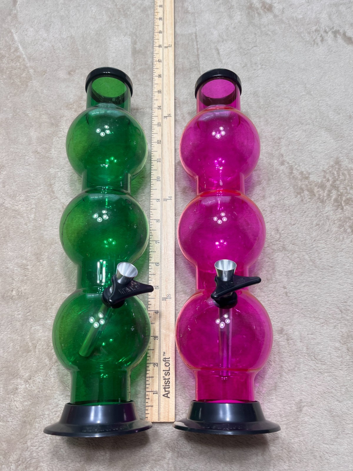 LOT 0f 3 pcs-ACRYLIC PLASTIC HOOKAH WATER PIPE PULL CARB- NEW