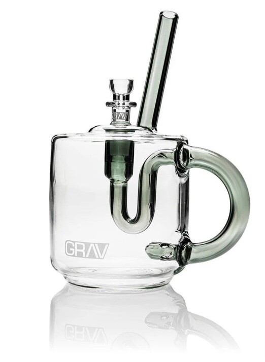 Grav® Coffee Cup BUBBLER, Borosilicate Glass, Hookah, Water Pipe, Bong, Smoke