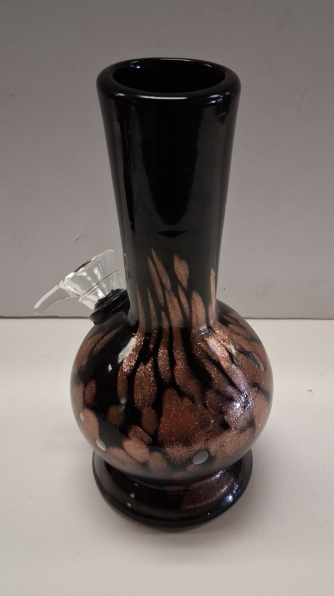 6.25&Prime; HEAVY SOFT GLASS WATER PIPE BONG HOOKAH BUBBLE PULL BOWL CARB BLACK GO 227