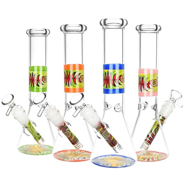 THICK Glass 10&Prime; WigWag BEAKER Bong HEAVY High Quality Pipe HOOKA Bong *USA*