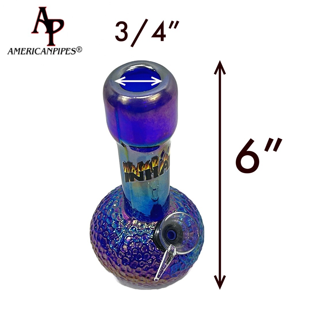 6” Little Bubble Water Pipe/ Heavy Soft glass Pipes By INHALE & AmericanPipes