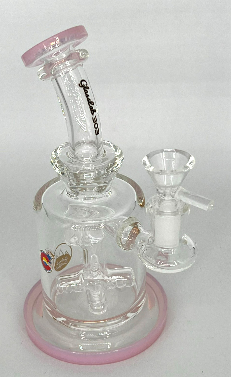 7&Prime; GLASSLAB 303 RIG BONG W/ 4 X PERCULATOR – COLORADO CERTIFIED-GIRLY-FREE GIFTS