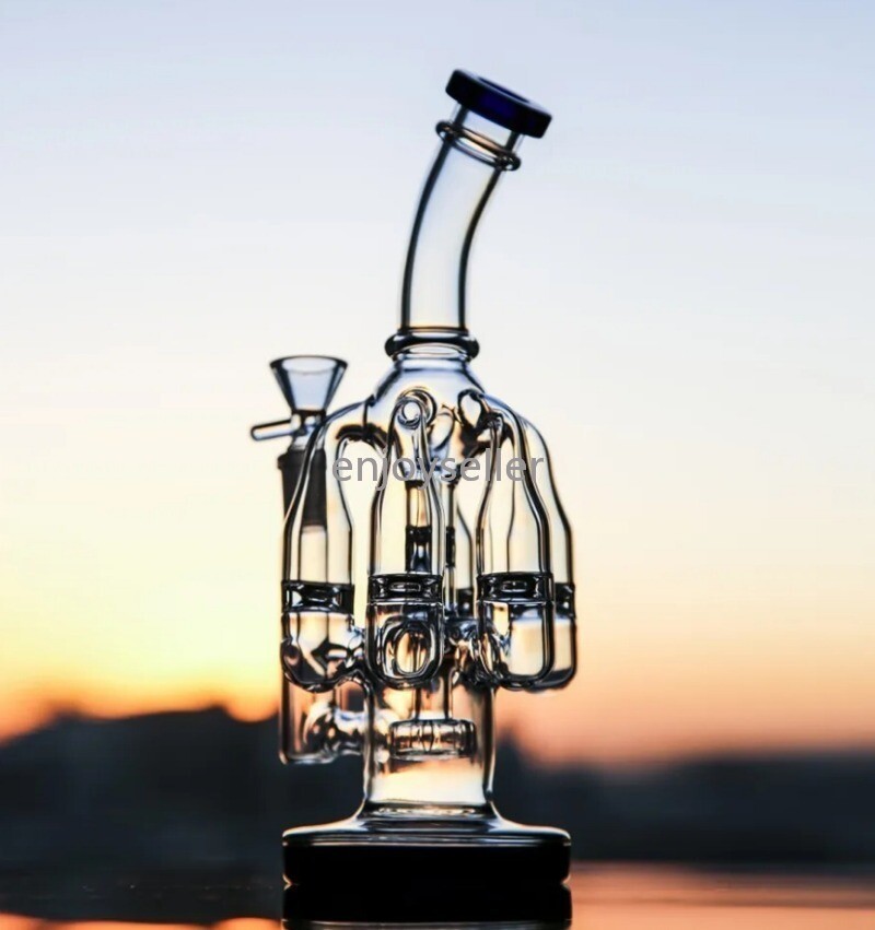 Matrix recycle rig bong aerator tire Five pipes filter Water Hookah 14mm shisha