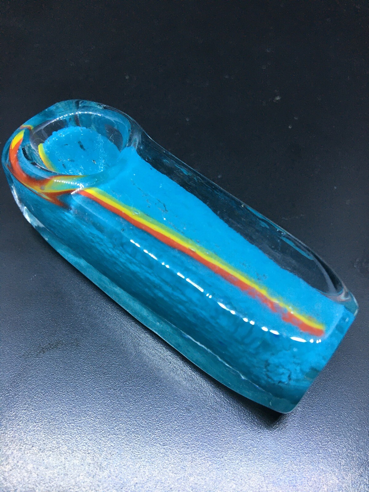 3” HAND PIPE MINI BLOWN GLASS PACK TUBE TOBACCO CUBE SQUARE USA POCKET CIG HEAVY