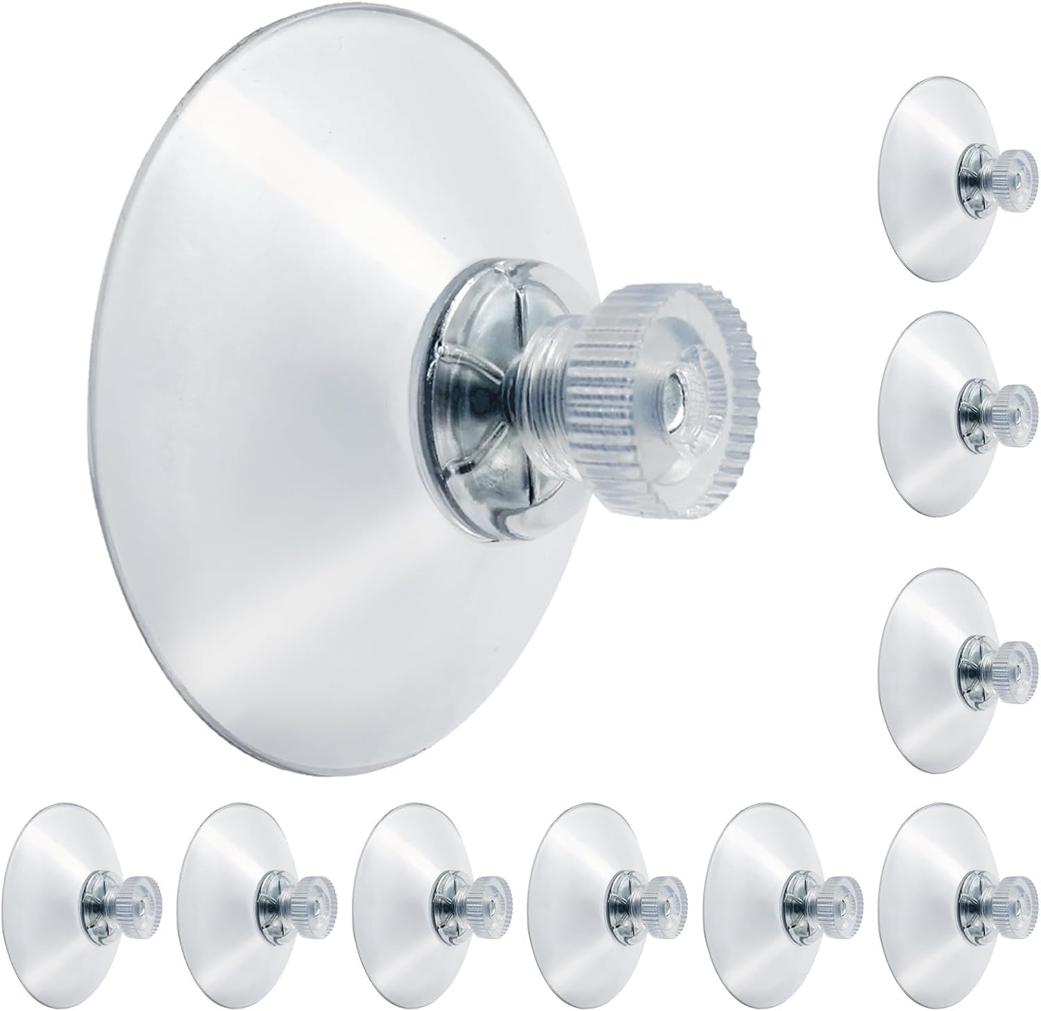 10 Pack 41Mm Suction Cups with Screws Nut, Clear PVC Sucker Pads