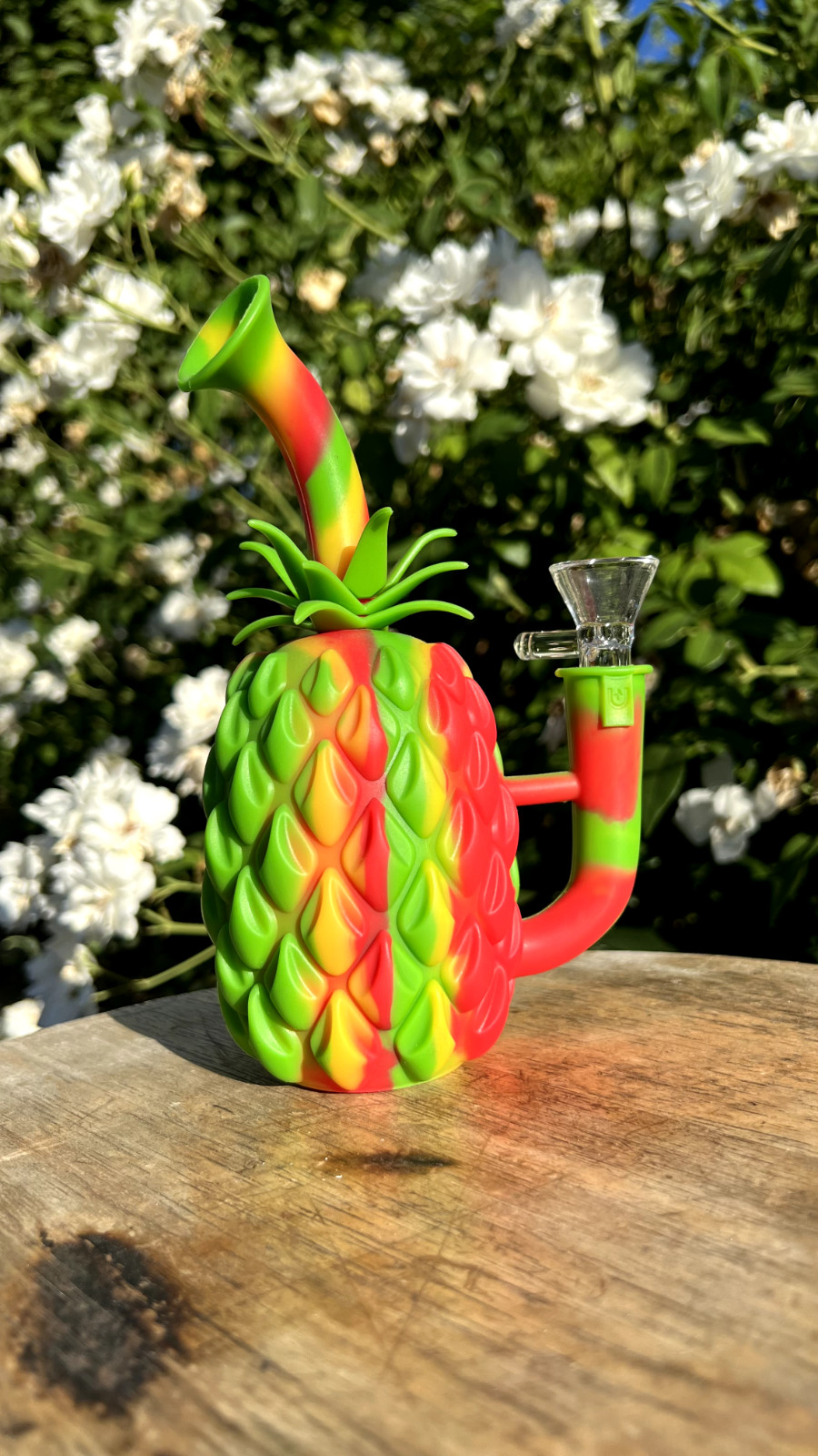 7&Prime; Unbreakable Silicone Pineapple Beaker Bong Tobacco Water Pipe Glass Hand Pipe