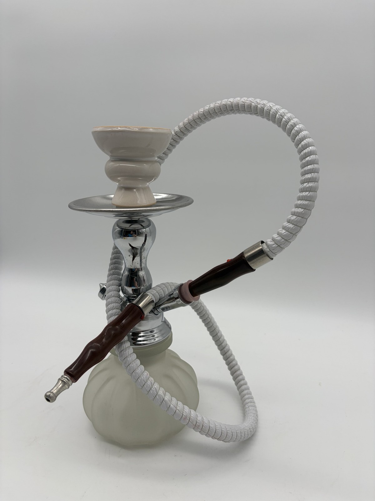 Hookah Set Glass Vase Ceramic Bowl Hose Complete Shisha Kit New
