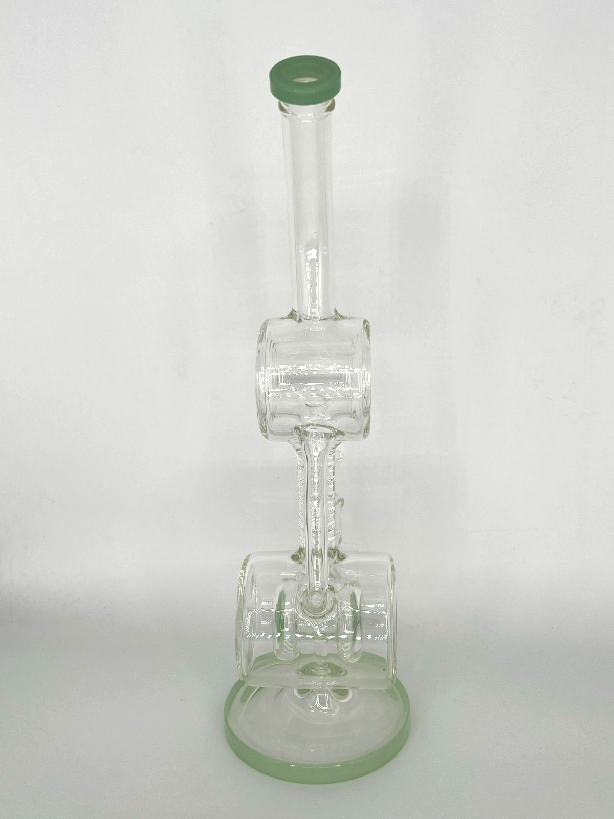 14&Prime;BIG SMOKING RECYCLER COIL & PERC BONG-14MM BOWL-2 LBS THICK GLASS-2FREE GIFTS
