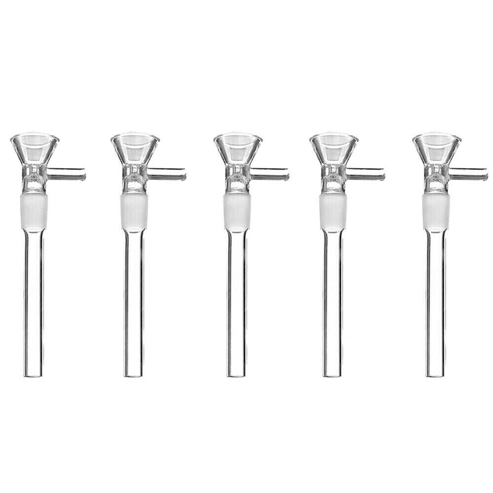 5x/set 4.5&Prime; One Piece Downstem & 14mm Male Bowl for Water Pipe Hookah Glass Bong