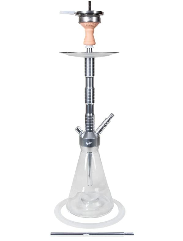 Made in Germany Hookah Aluminum Brass Glass German Shisha 2 Hose Connection S…